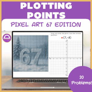 Plotting points pixel art activity – 67 edition – 20 problems